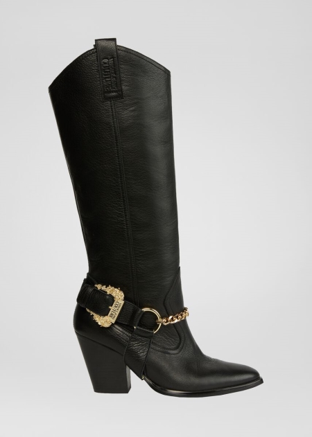 Cizme Versace Versace Baroque Buckle Piele Knee Dama | YWICSTQ-80